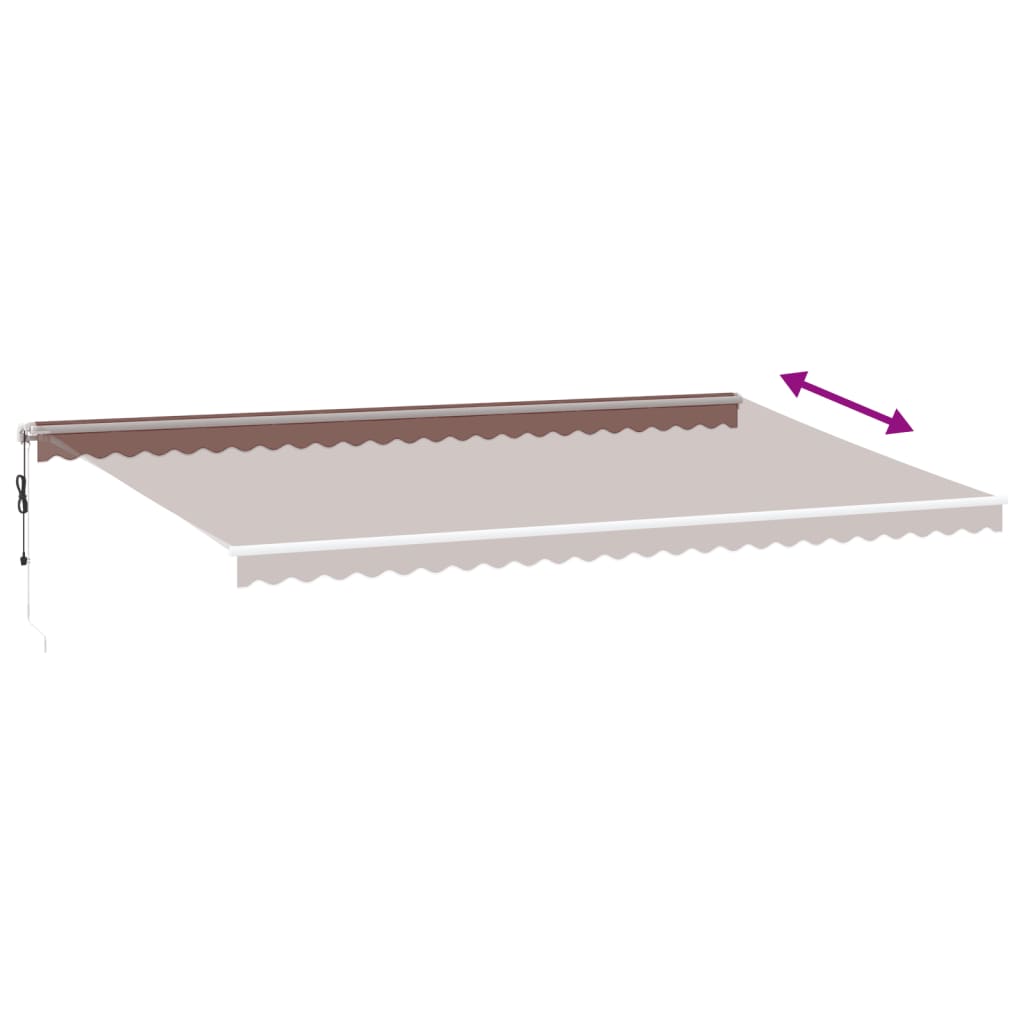 Automatisk Uttrekkbar Markise Med Led Brun 600X350 Cm