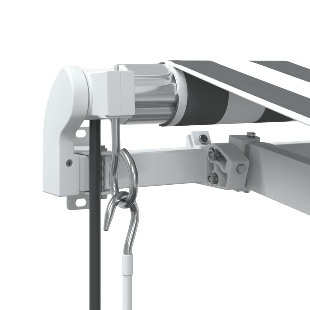 Automatisk Uttrekkbar Markise Led Antrasitt Og Hvit 400X350 Cm