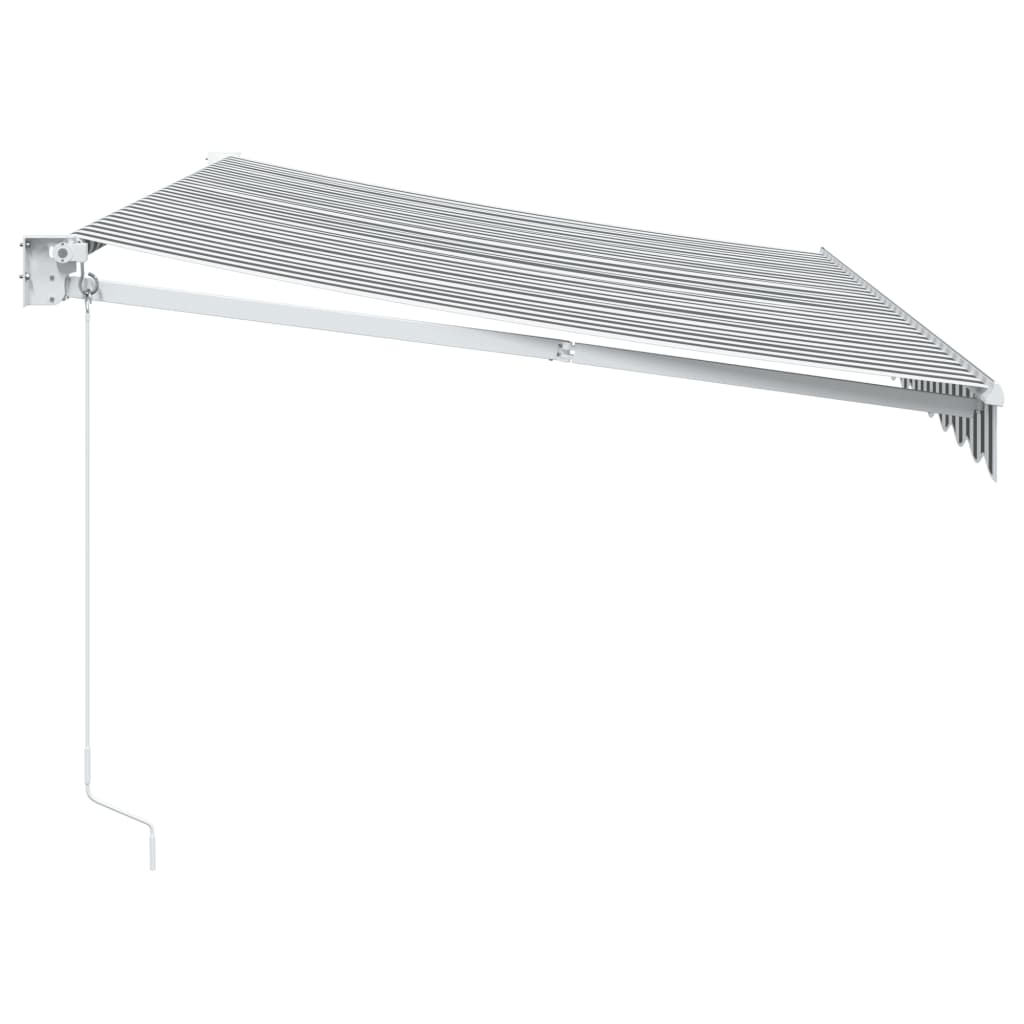 Uttrekkbar Markise Antrasitt Og Hvit 3,5X2,5 M Stoff Aluminium