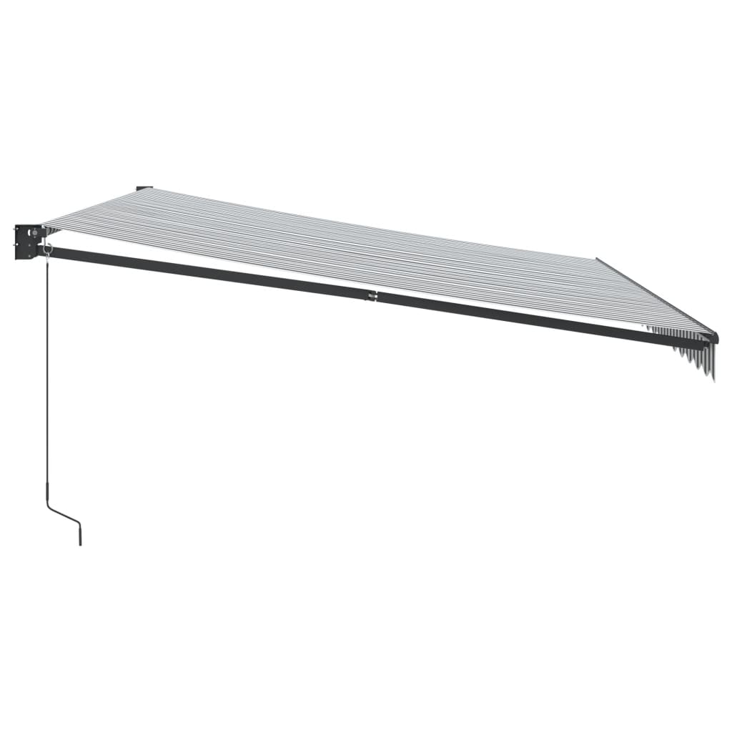 Uttrekkbar Markise Antrasitt Og Hvit 4,5X3 M Stoff Og Aluminium