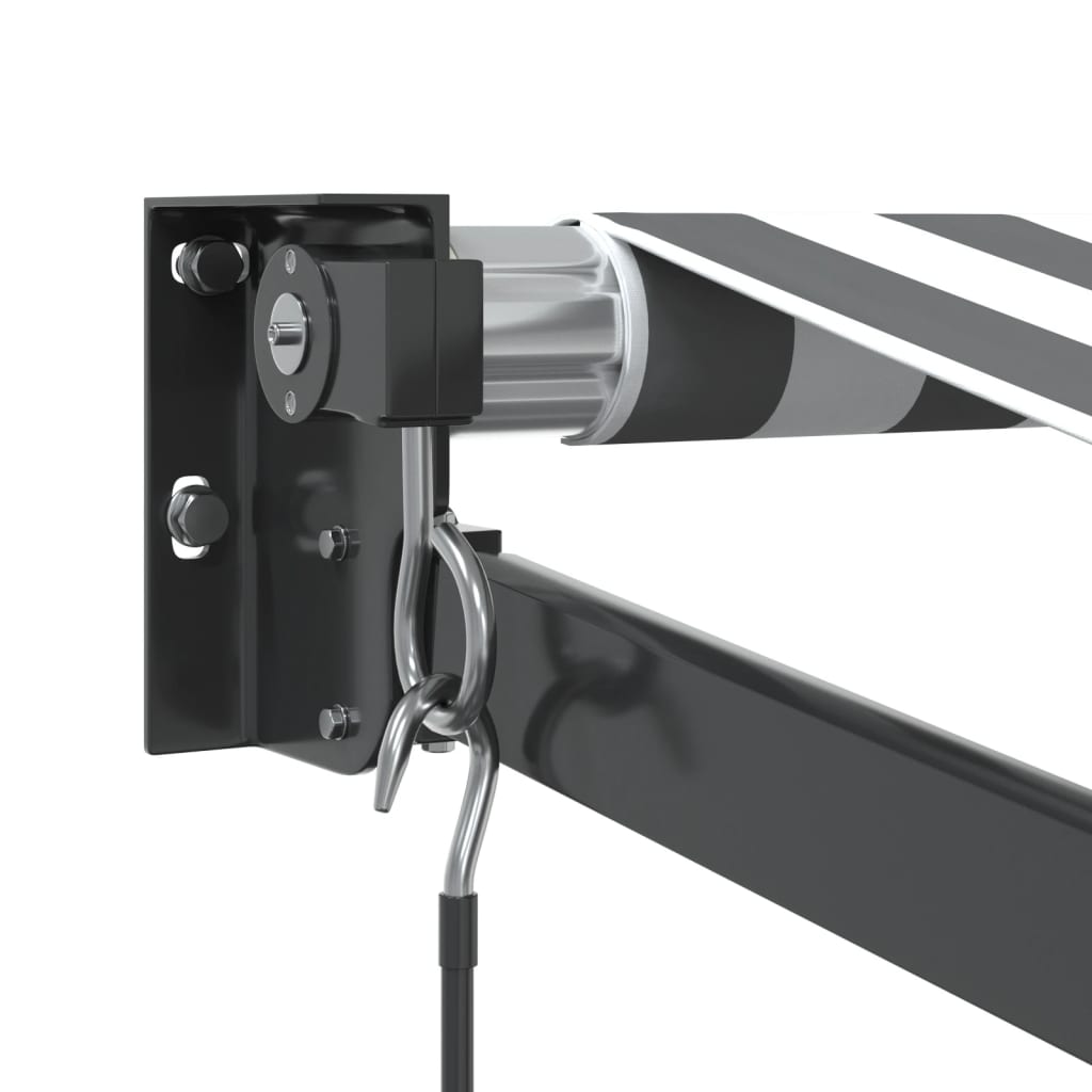 Uttrekkbar Markise Antrasitt Og Hvit 4,5X3 M Stoff Og Aluminium