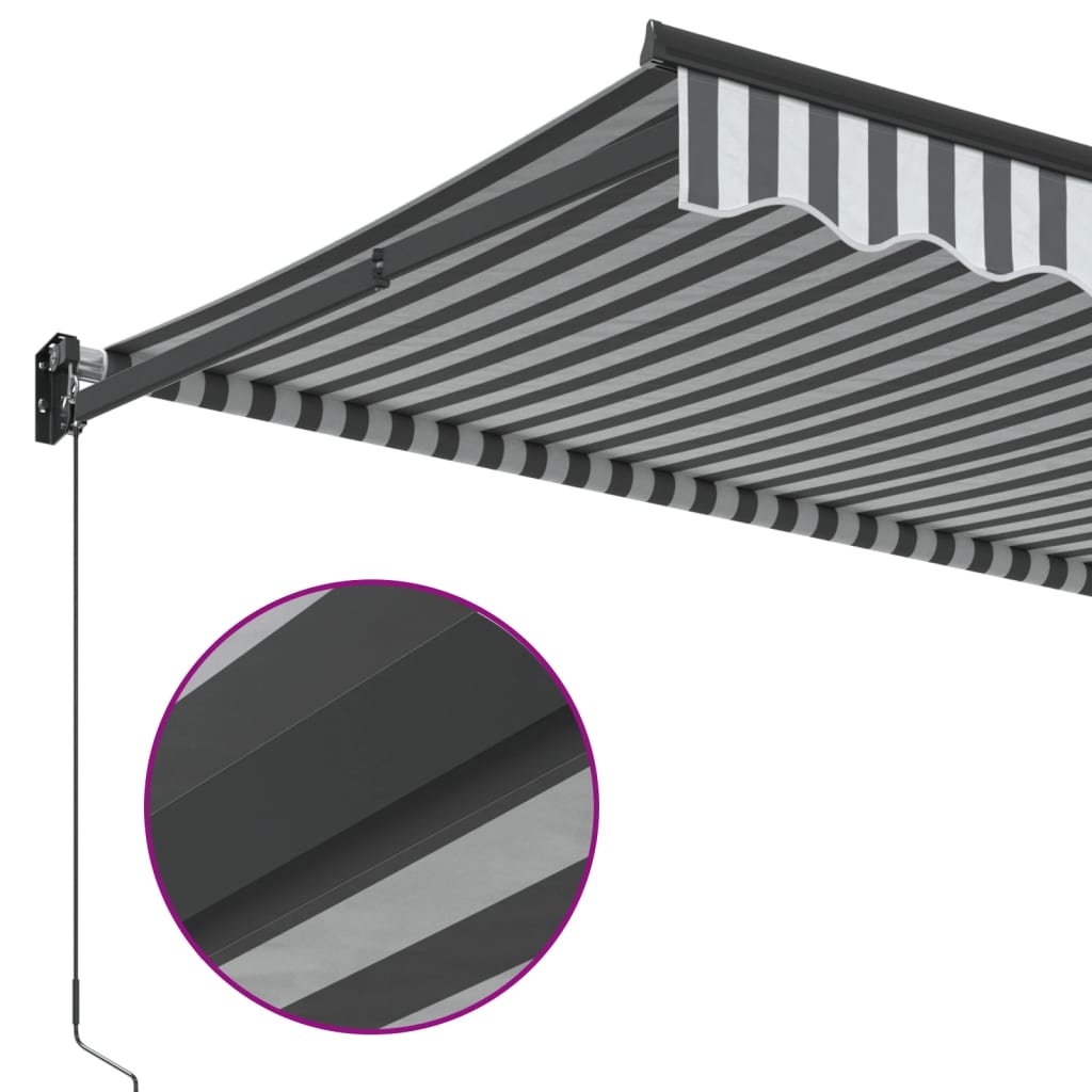 Uttrekkbar Markise Antrasitt Og Hvit 4,5X3 M Stoff Og Aluminium