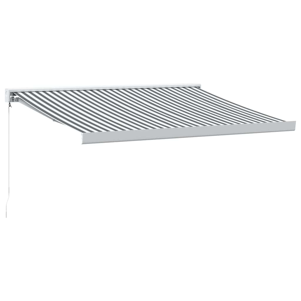Uttrekkbar Markise Antrasitt Og Hvit 3X2,5 M Stoff Og Aluminium