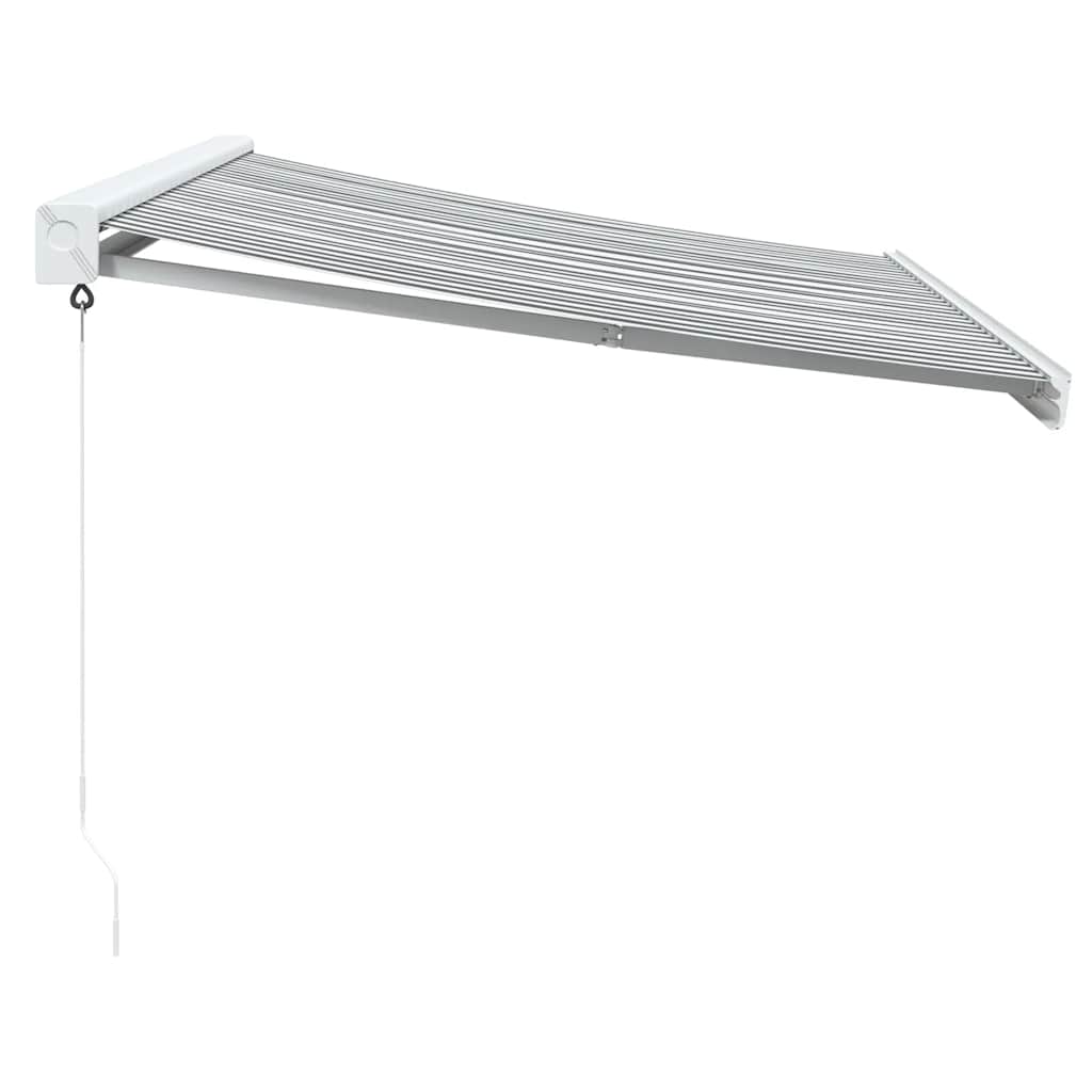 Uttrekkbar Markise Antrasitt Og Hvit 3X2,5 M Stoff Og Aluminium