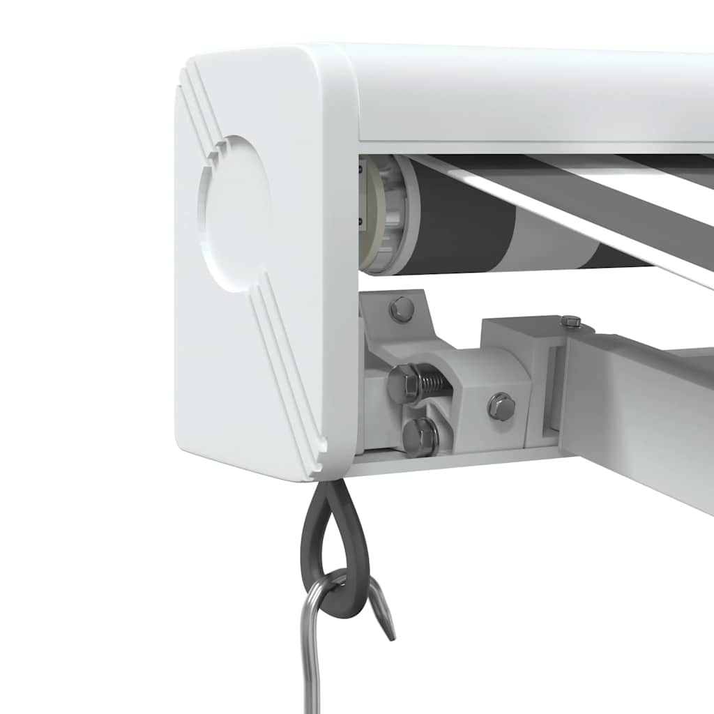 Uttrekkbar Markise Antrasitt Og Hvit 3X2,5 M Stoff Og Aluminium