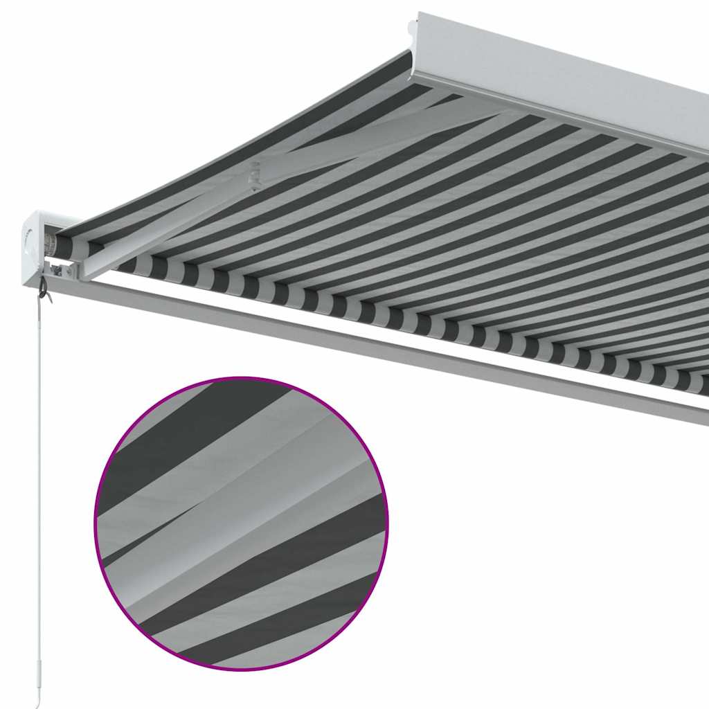 Uttrekkbar Markise Antrasitt Og Hvit 3X2,5 M Stoff Og Aluminium