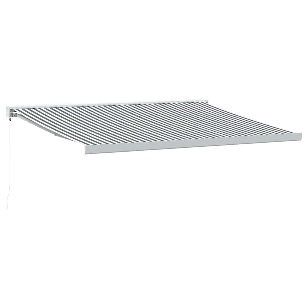 Uttrekkbar Markise Antrasitt Og Hvit 4X3 M Stoff Og Aluminium