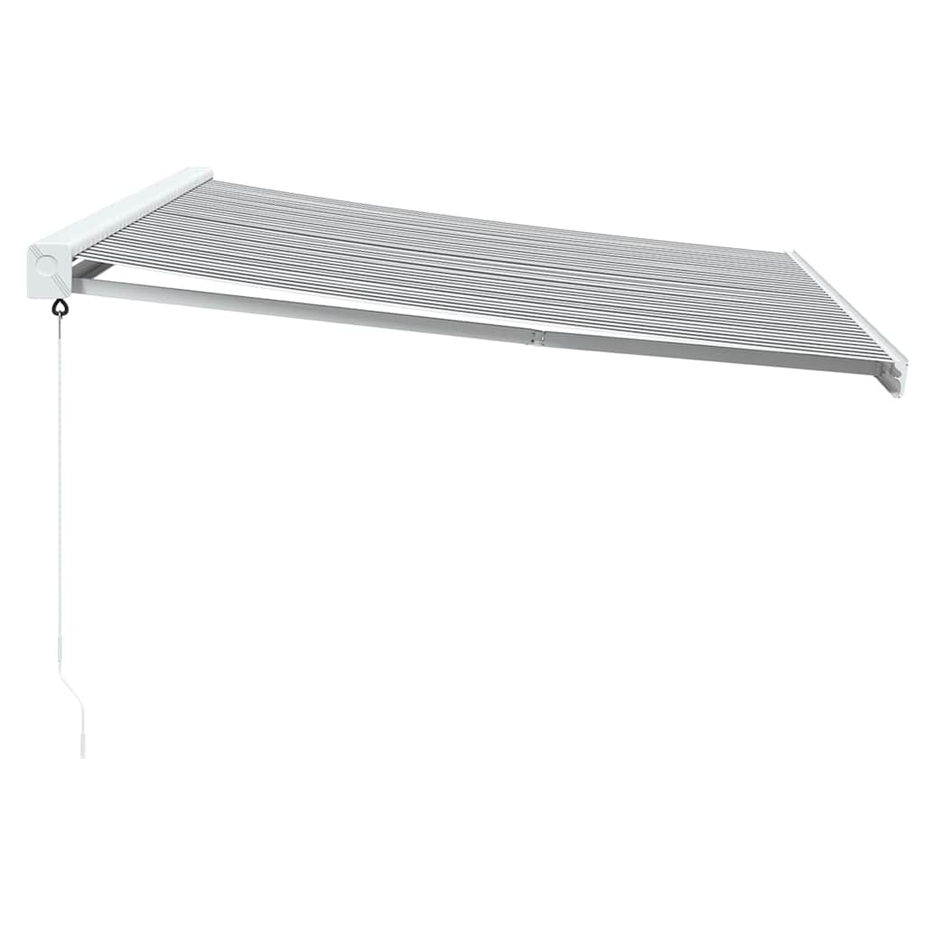Uttrekkbar Markise Antrasitt Og Hvit 4X3 M Stoff Og Aluminium