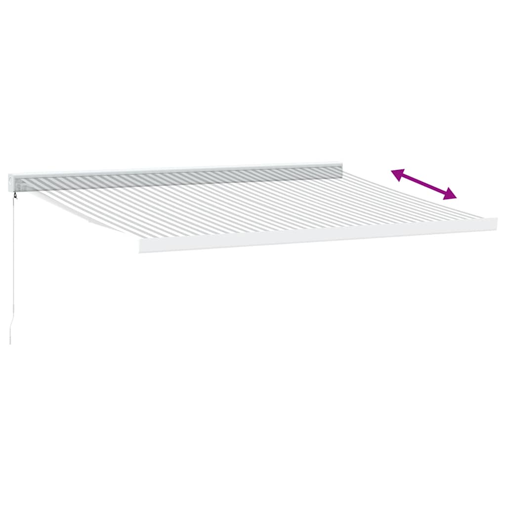 Uttrekkbar Markise Antrasitt Og Hvit 4X3 M Stoff Og Aluminium