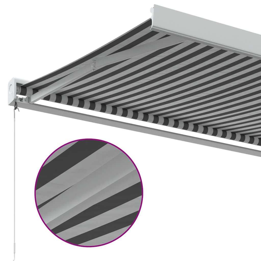 Uttrekkbar Markise Antrasitt Og Hvit 4X3 M Stoff Og Aluminium