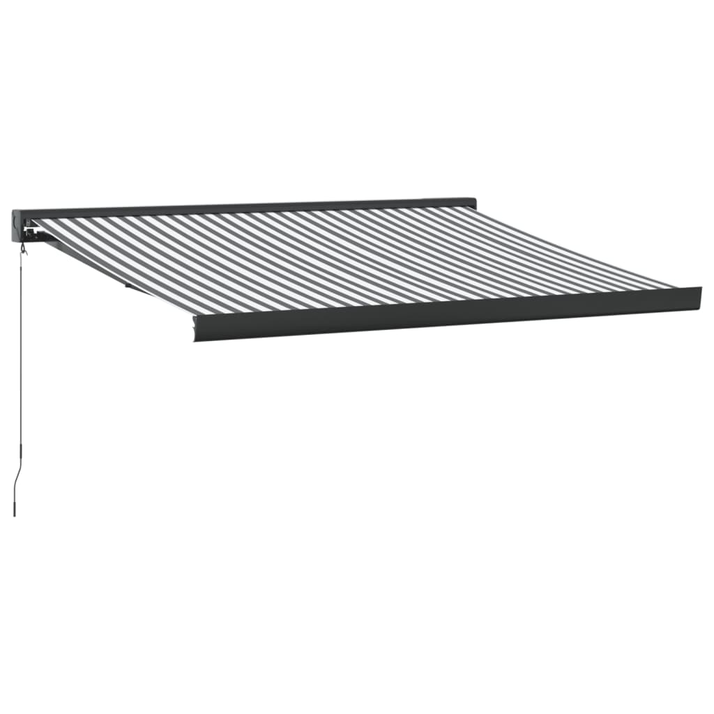 Uttrekkbar Markise Antrasitt Og Hvit 3X2,5 M Stoff Og Aluminium