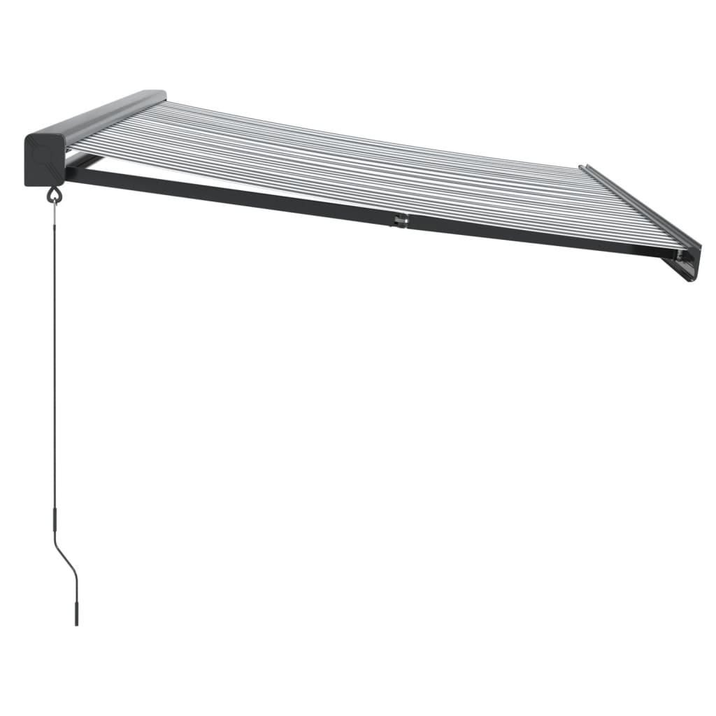 Uttrekkbar Markise Antrasitt Og Hvit 3X2,5 M Stoff Og Aluminium