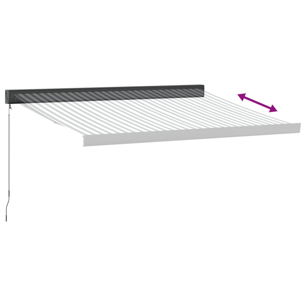 Uttrekkbar Markise Antrasitt Og Hvit 3X2,5 M Stoff Og Aluminium