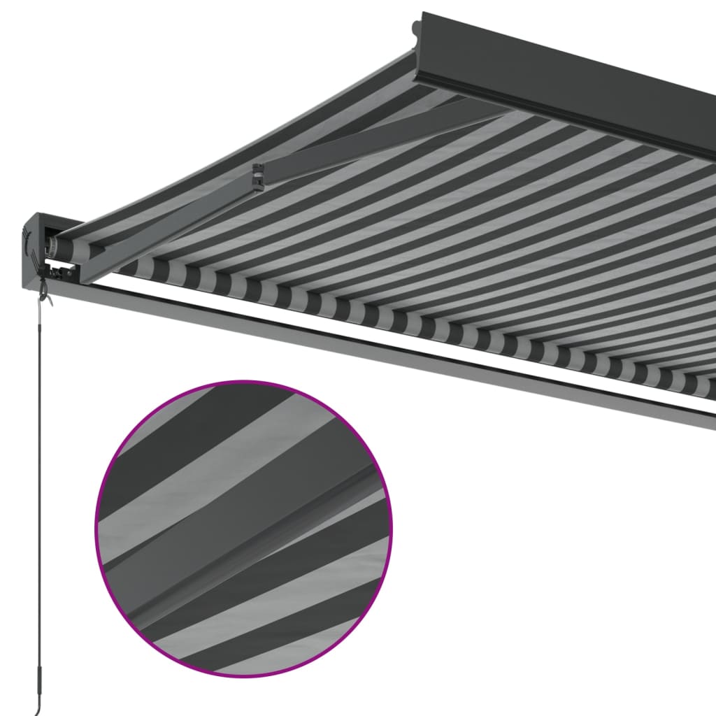 Uttrekkbar Markise Antrasitt Og Hvit 3X2,5 M Stoff Og Aluminium