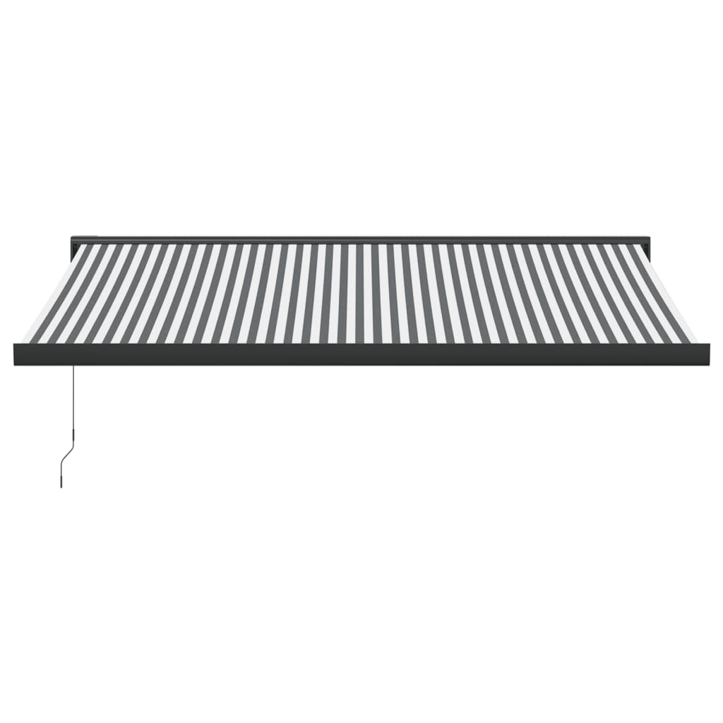 Uttrekkbar Markise Antrasitt Og Hvit 4X3 M Stoff Og Aluminium