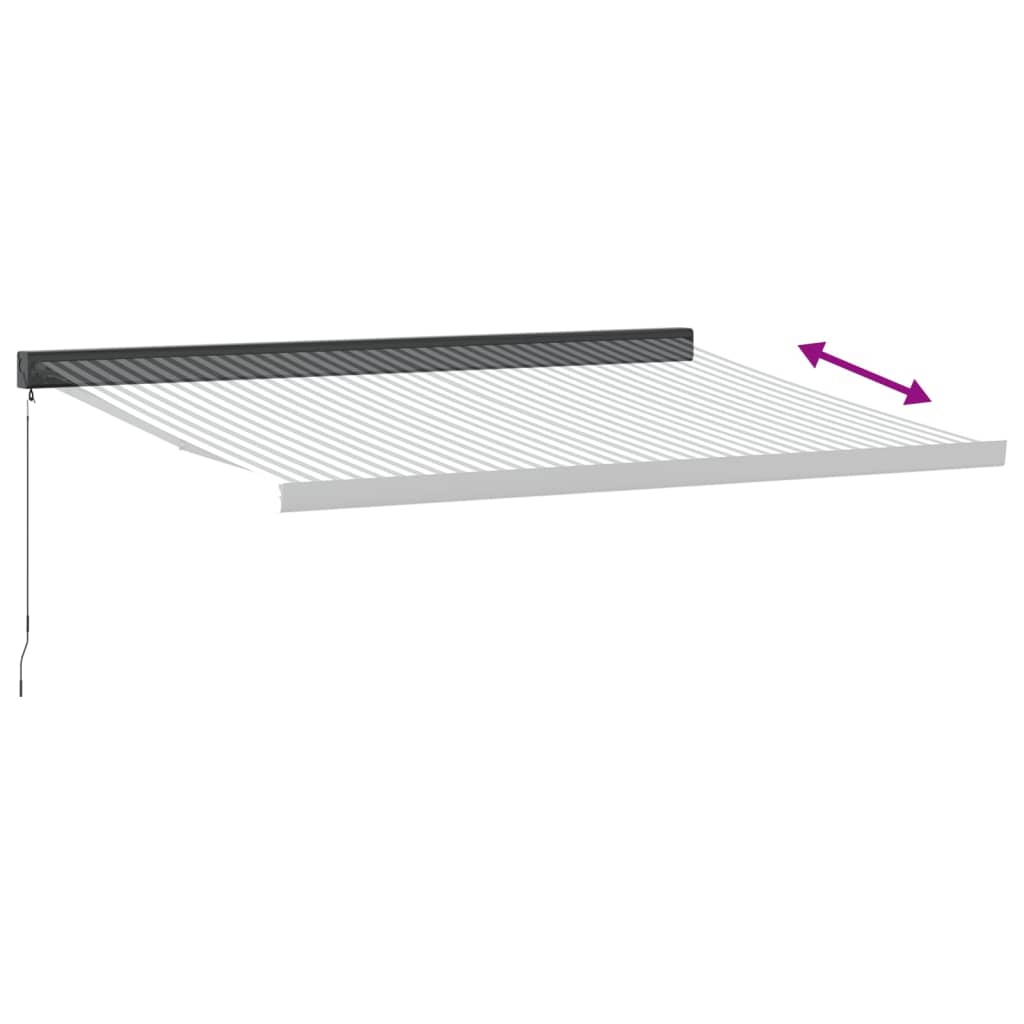 Uttrekkbar Markise Antrasitt Og Hvit 4X3 M Stoff Og Aluminium