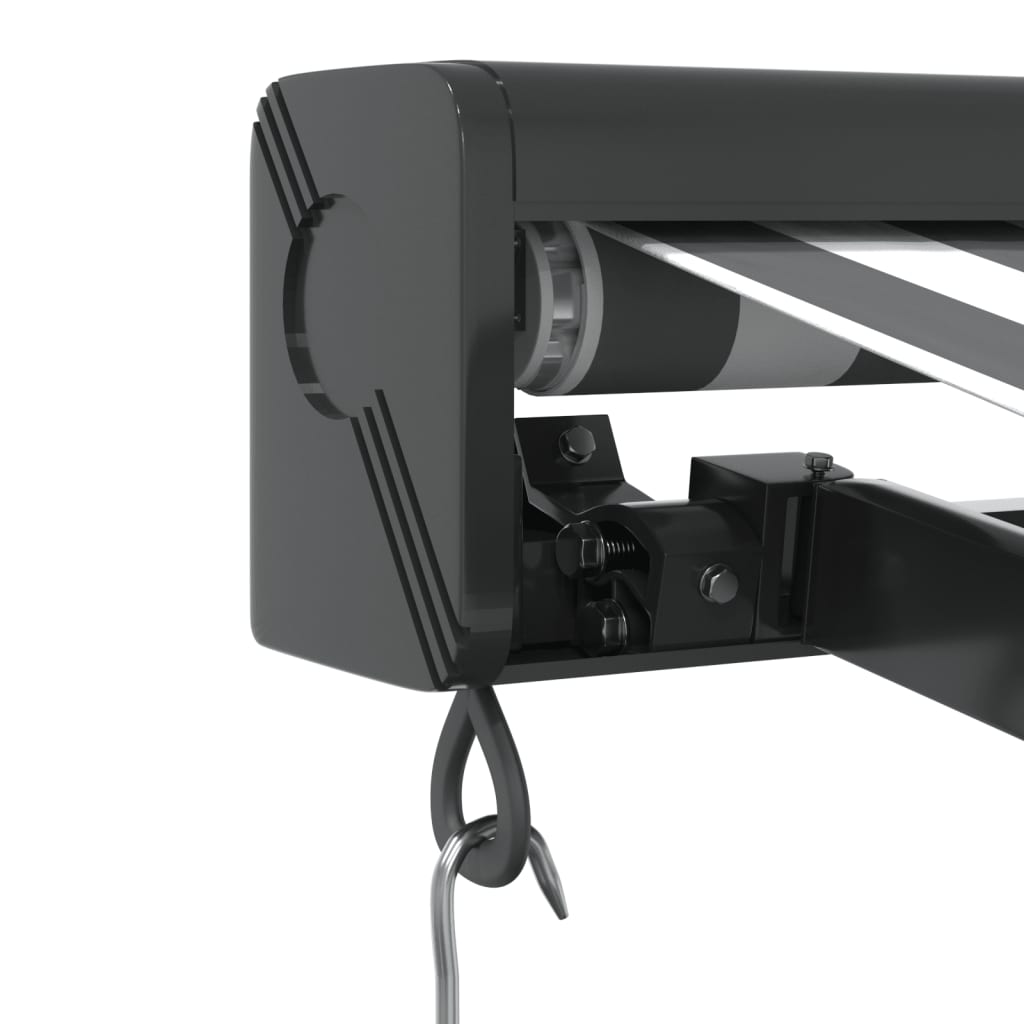 Uttrekkbar Markise Antrasitt Og Hvit 4X3 M Stoff Og Aluminium