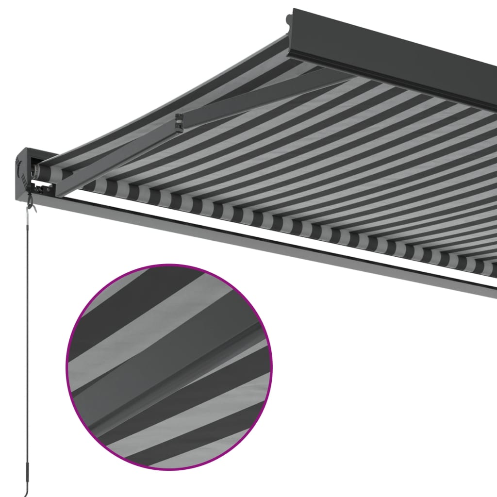 Uttrekkbar Markise Antrasitt Og Hvit 4X3 M Stoff Og Aluminium