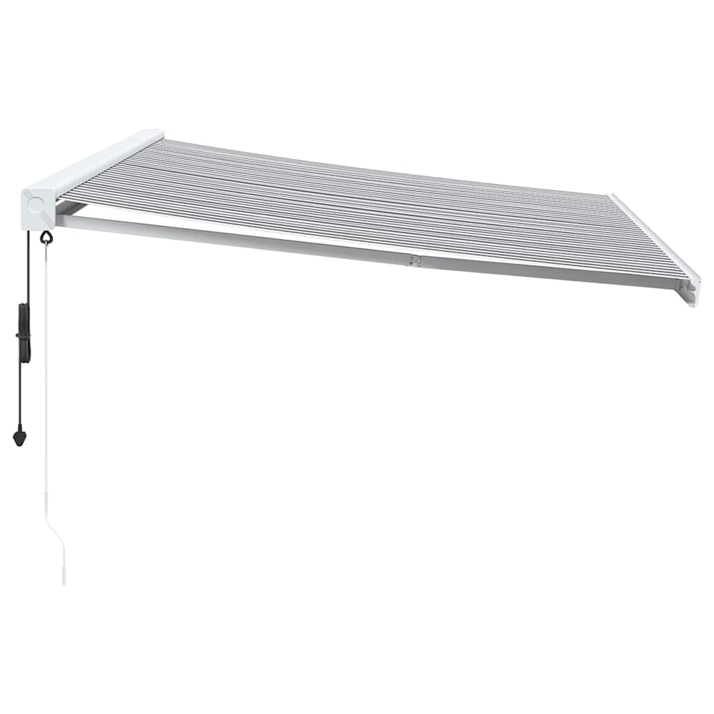 Uttrekkbar Markise Antrasitt Og Hvit 4X3 M Stoff Og Aluminium