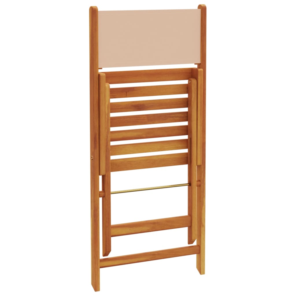 Sammenleggbare Hagestoler 6 Stk Beige Stoff Og Heltre