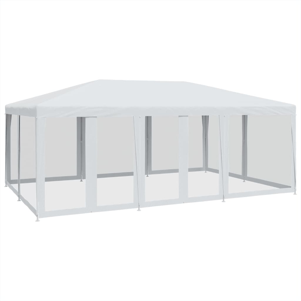 Festtelt Med 10 Sidevegger Av Netting Hvit 6X4 M Hdpe
