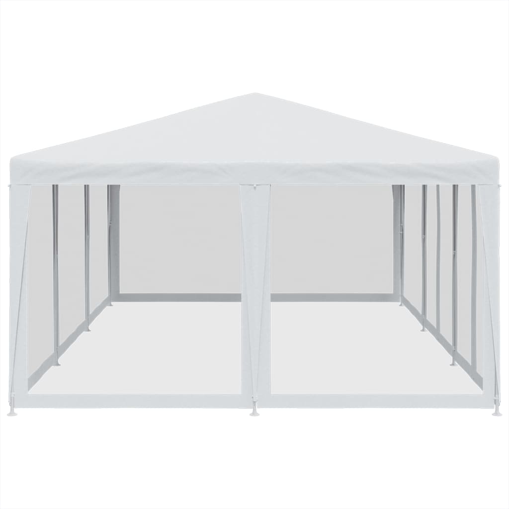 Festtelt Med 10 Sidevegger Av Netting Hvit 6X4 M Hdpe