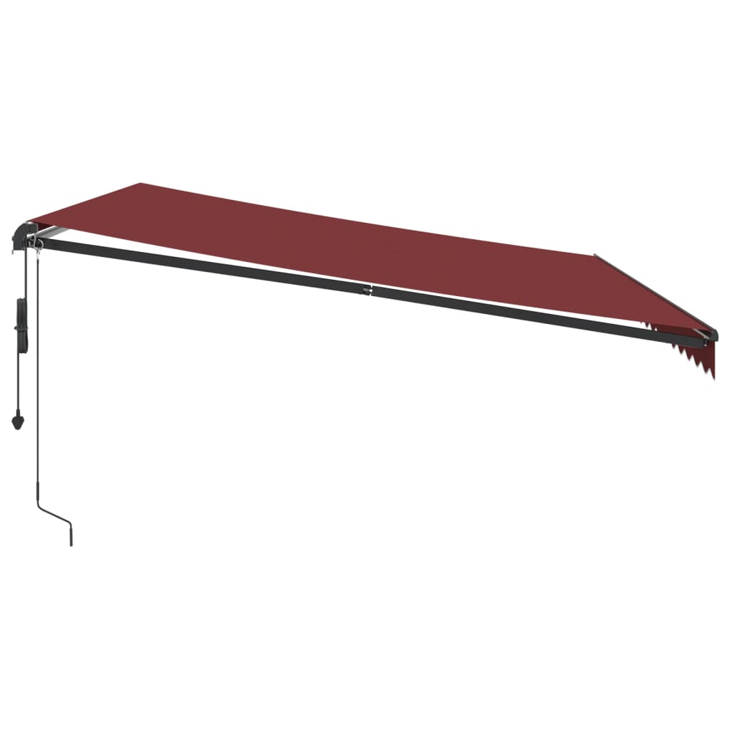 Automatisk Uttrekkbar Markise Med Led Burgunder 450X300 Cm