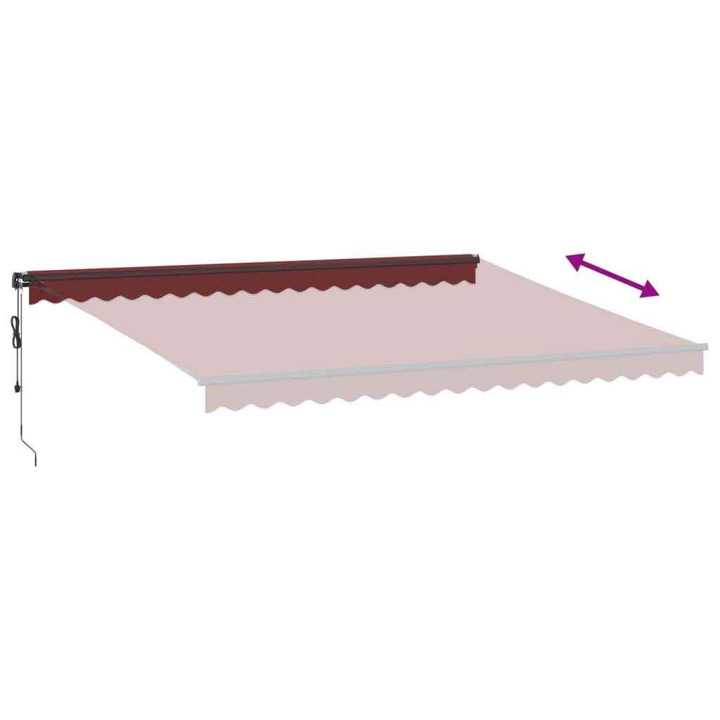 Automatisk Uttrekkbar Markise Med Led Burgunder 450X300 Cm