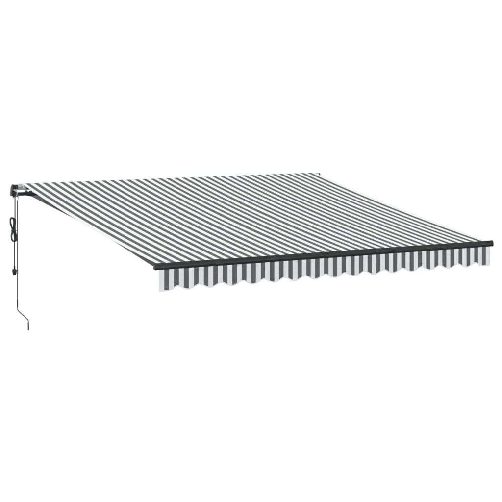 Automatisk Uttrekkbart Markise Antrasitt Og Hvit 400X300 Cm