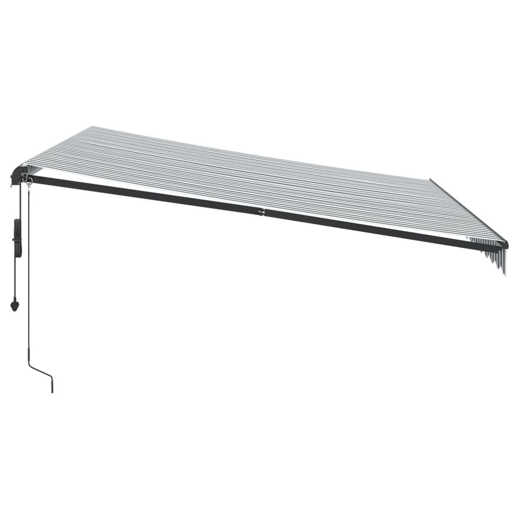 Automatisk Uttrekkbart Markise Antrasitt Og Hvit 400X300 Cm