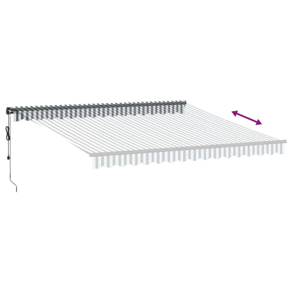 Automatisk Uttrekkbart Markise Antrasitt Og Hvit 400X300 Cm