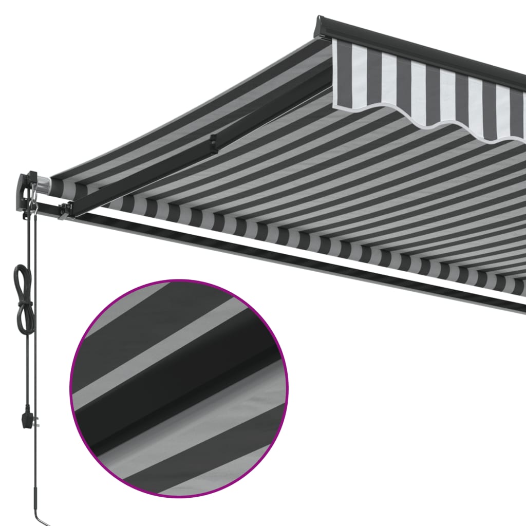 Automatisk Uttrekkbart Markise Antrasitt Og Hvit 400X300 Cm