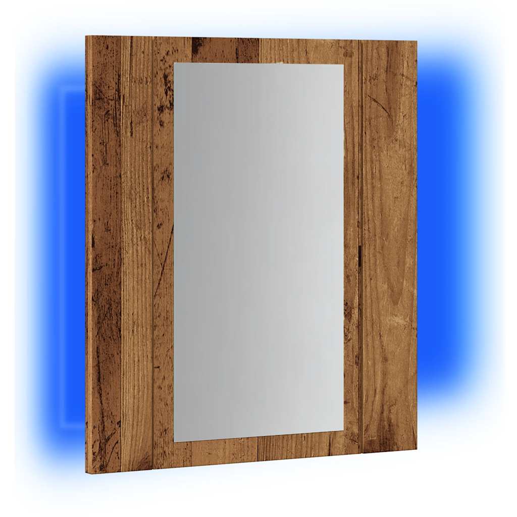 Speilskap Med Led Gammelt Tre 40X12X45 Cm Konstruert Tre