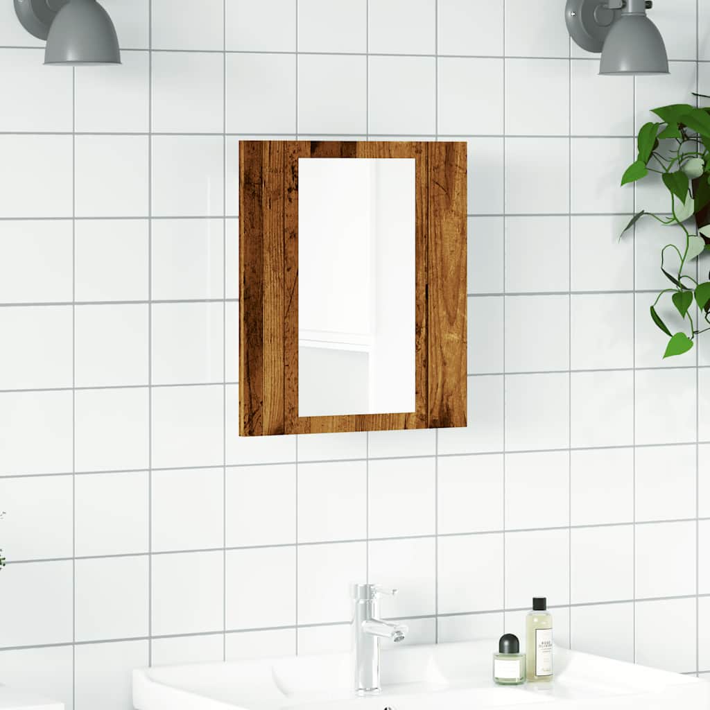 Speilskap Med Led Gammelt Tre 40X12X45 Cm Konstruert Tre