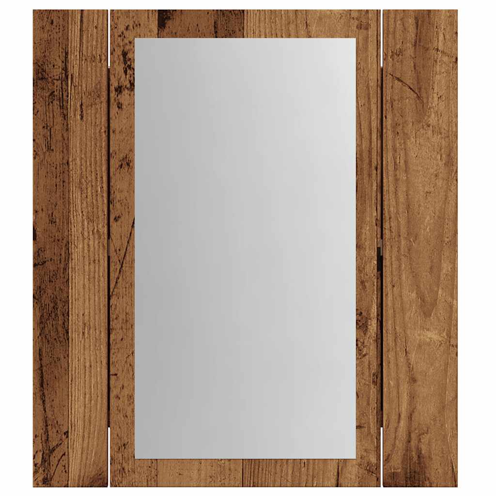 Speilskap Med Led Gammelt Tre 40X12X45 Cm Konstruert Tre