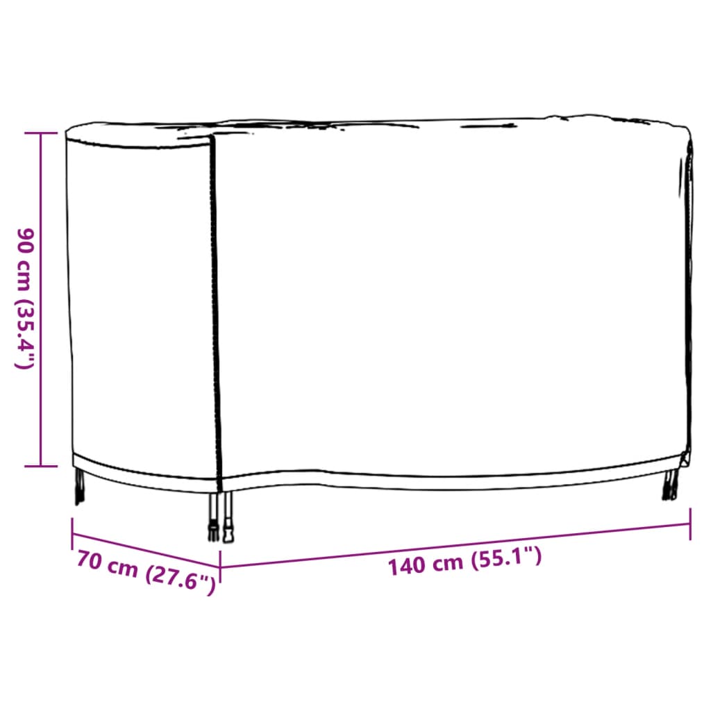 Hagemøbeltrekk 2 Stk Svart 140X70X90 Cm Vanntett 420D