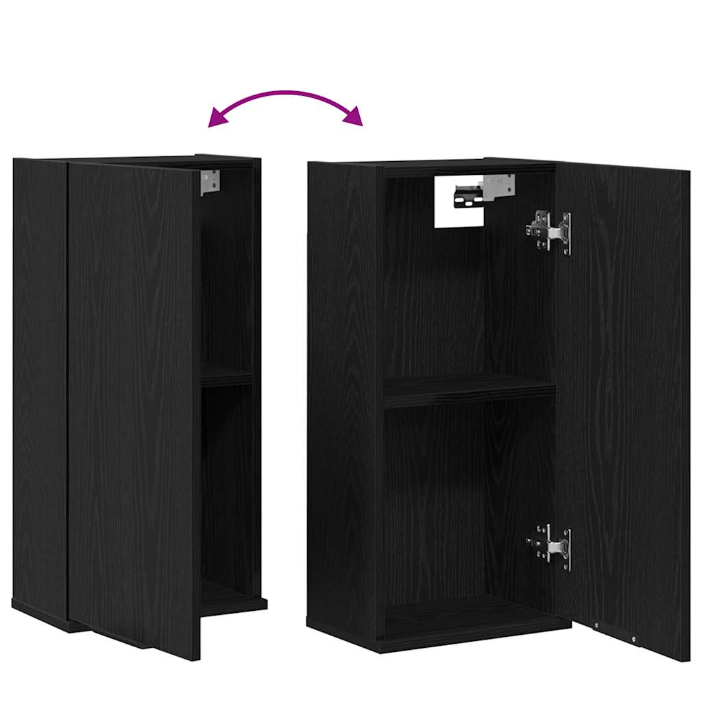 Vegghengt Skap Svart Eik 32X20X67 Cm Konstruert Tre