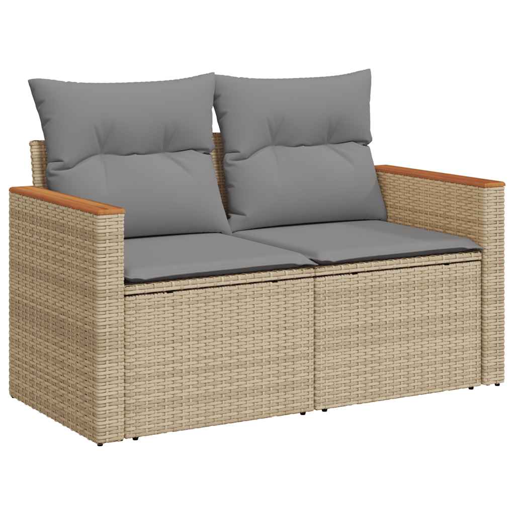 Hagesofaer Med Puter 6 Deler Beige Polyrotting Akasie