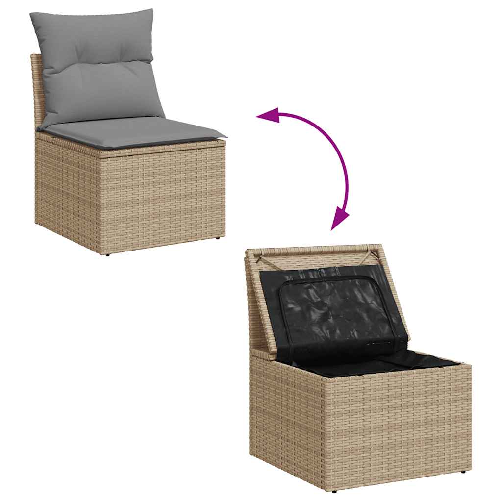 Hagesofaer Med Puter 6 Deler Beige Polyrotting Akasie