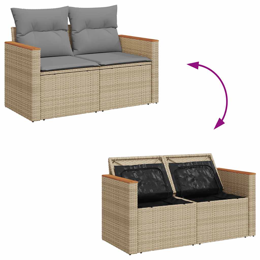 Hagesofaer Med Puter 6 Deler Beige Polyrotting Akasie