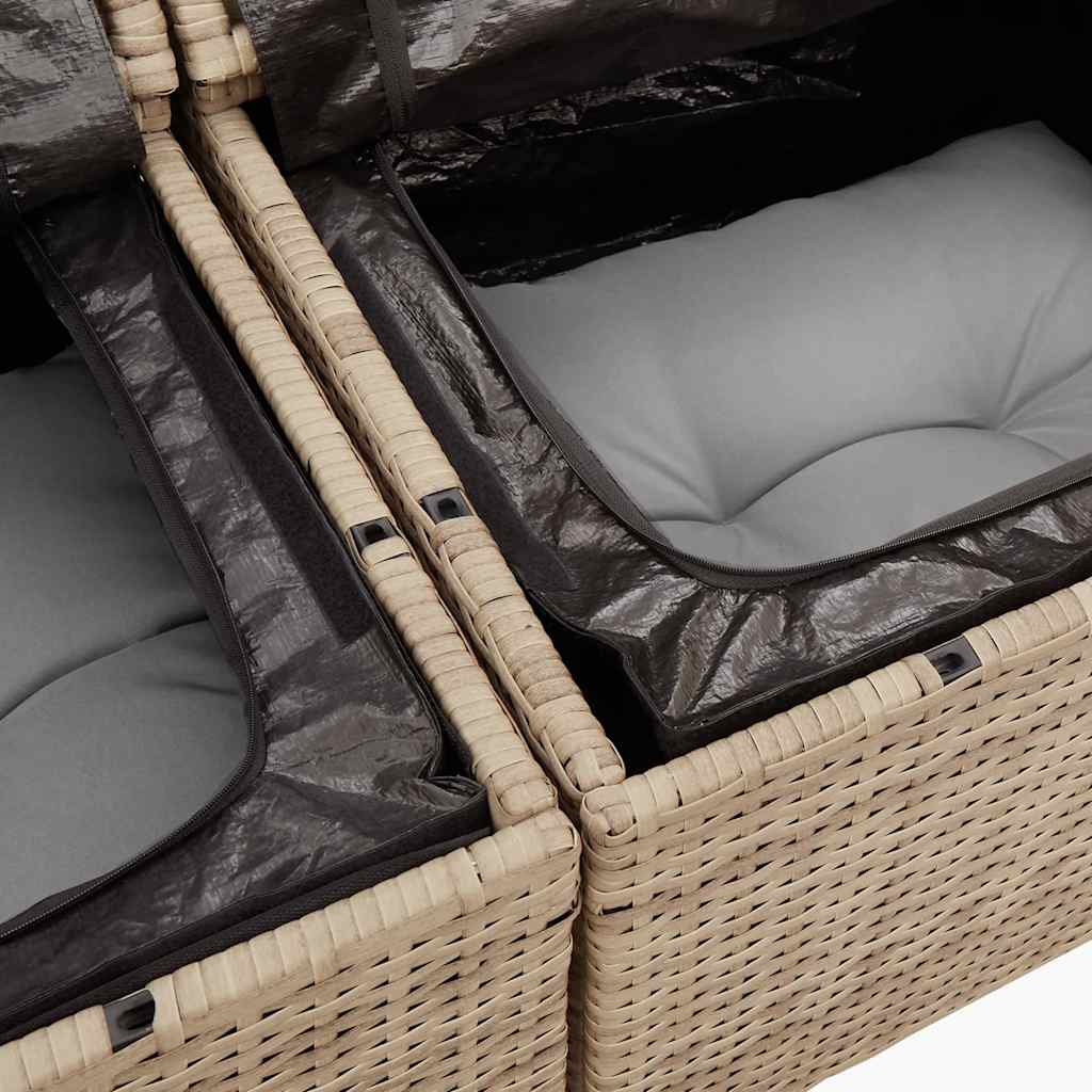 Hagesofaer Med Puter 6 Deler Beige Polyrotting Akasie