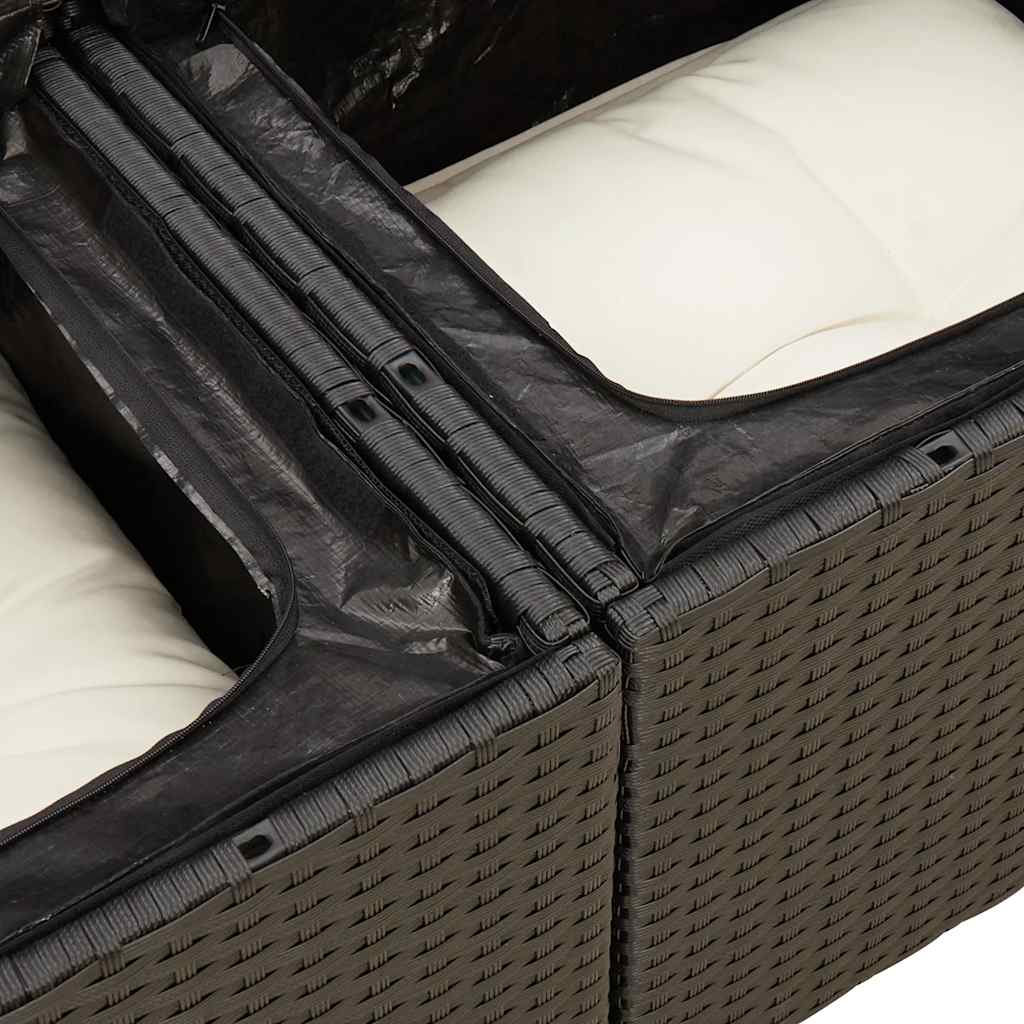 Hagesofaer Med Puter 8 Deler Svart Polyrotting Akasie