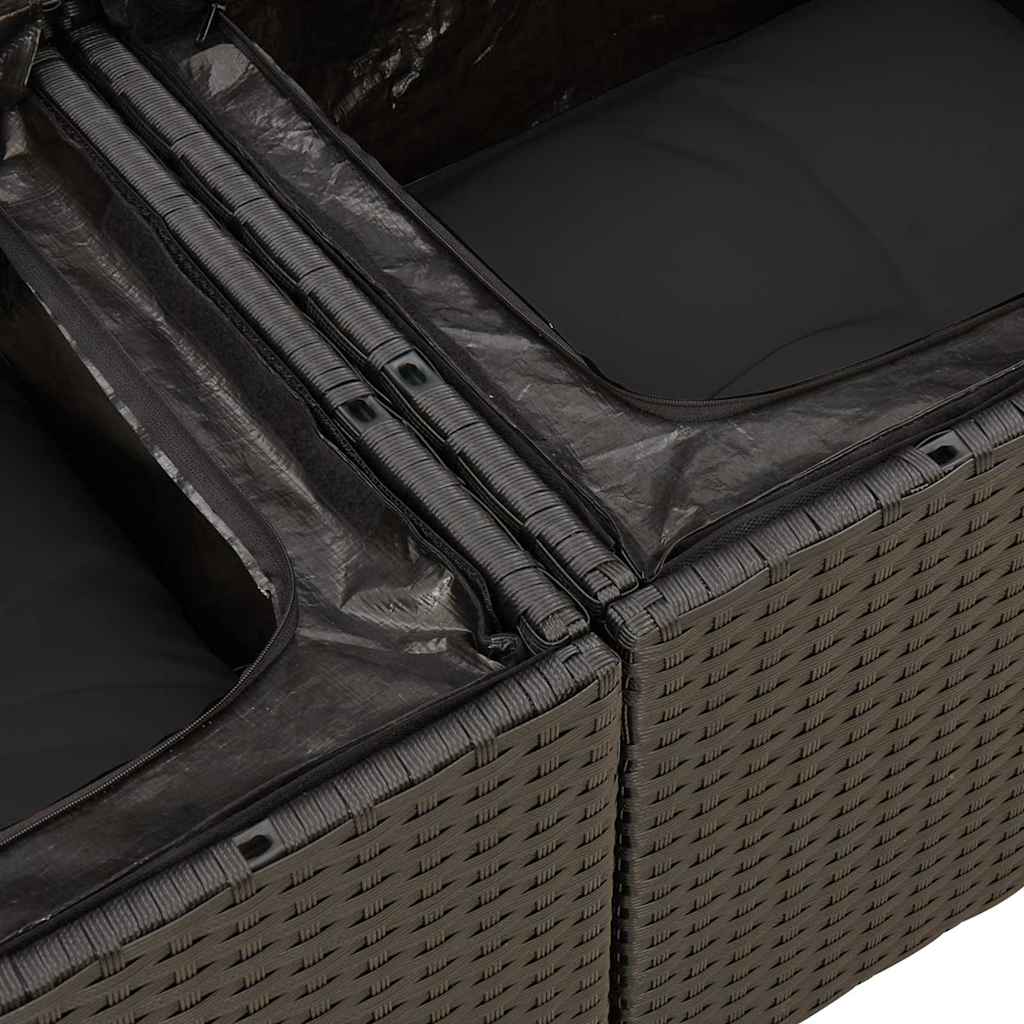 Hagesofaer Med Puter 10 Deler Svart Polyrotting Akasie