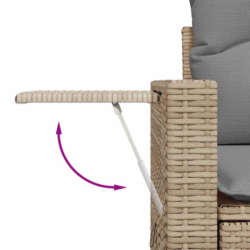 Hagesofaer Med Puter 6 Deler Beige Polyrotting Akasie