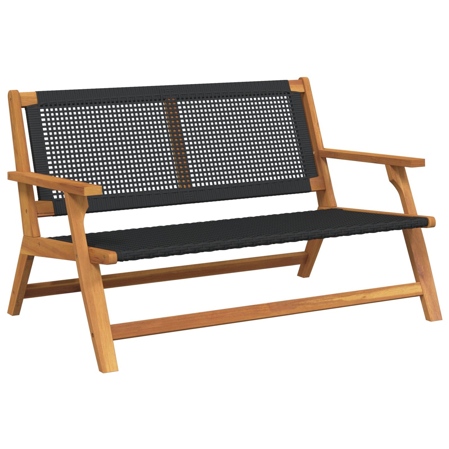 Hagebenk Svart 122X76X73,5 Cm Solid Akasietre