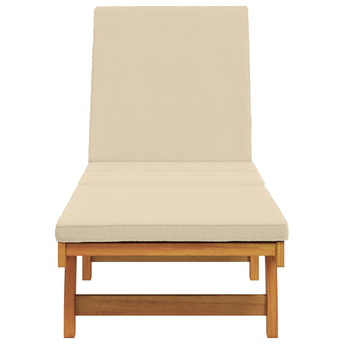Solseng Med Hjul Og Pute - Beige Massivt Tre