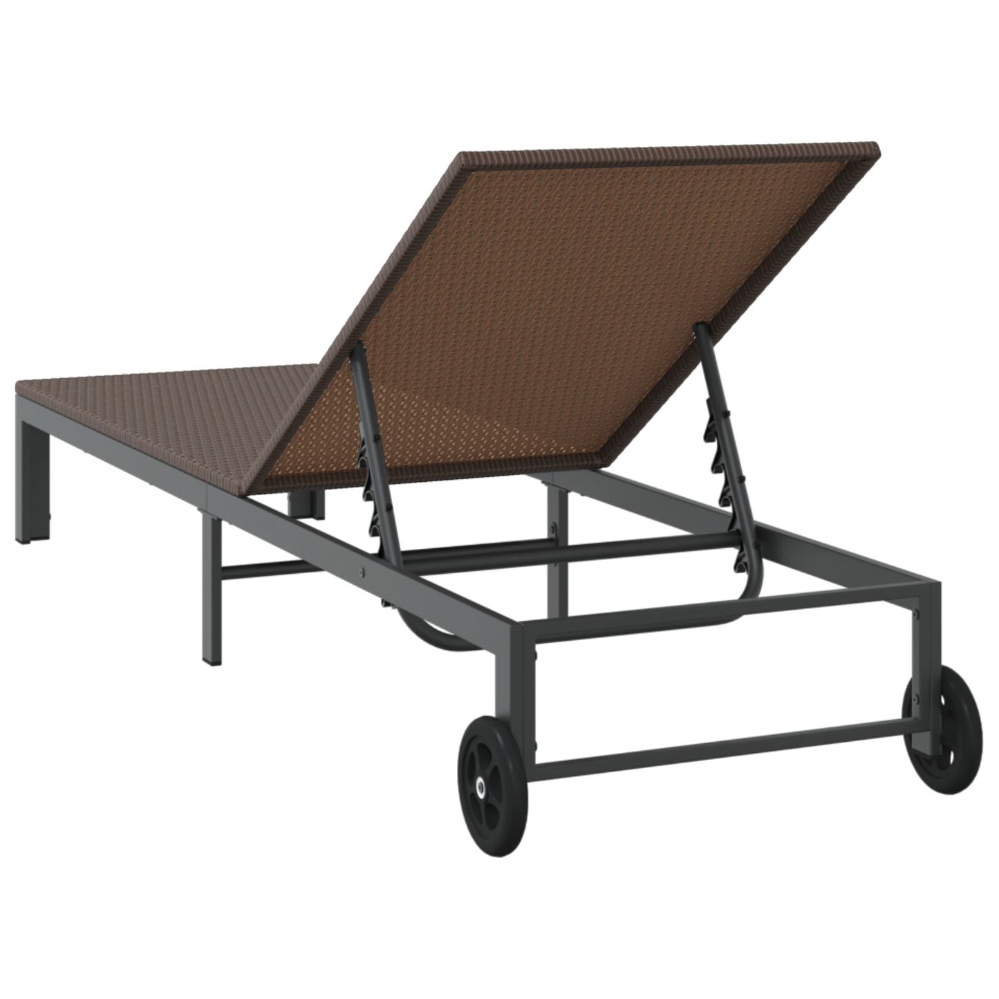 Solseng Med Hjul Brun Poly Rattan