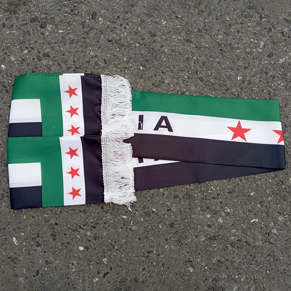 Syria Three-Star Scarf Blue and White Stripe / 1pcs MAHYSTYLE