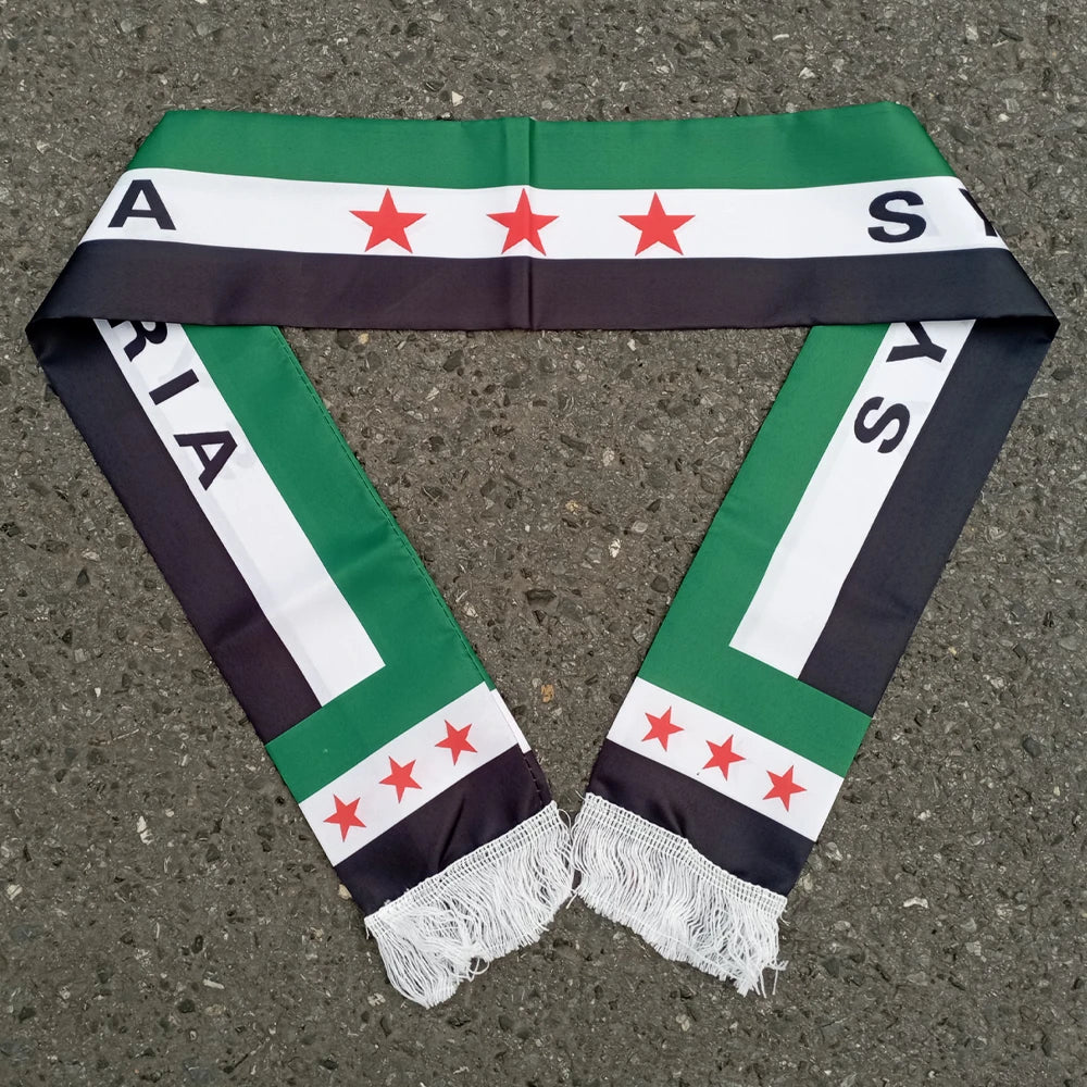 Syria Three-Star Scarf Blue and White Stripe / 1pcs MAHYSTYLE