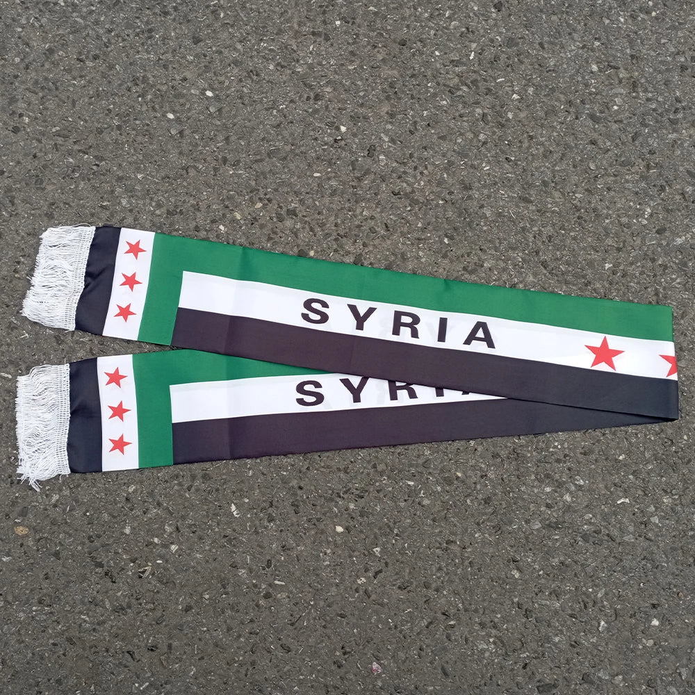 Syria Three-Star Scarf Blue and White Stripe / 1pcs MAHYSTYLE